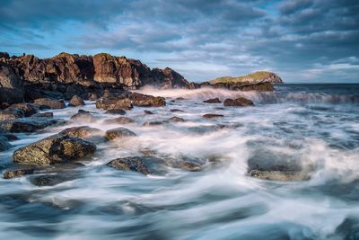 View of sea against cloudy sky