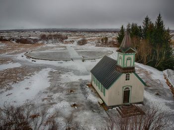 Þingvallakirkja church at the summer residence of iceland's prime minister