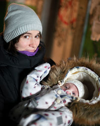 Portrait of baby girl in hat