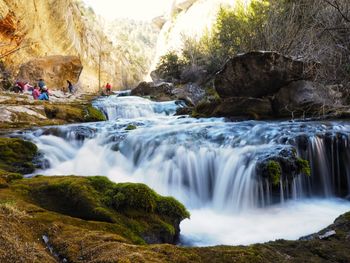 Scenic view of waterfall