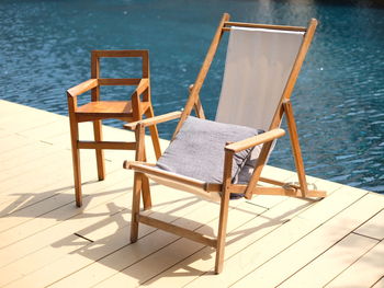 Deck chairs on beach