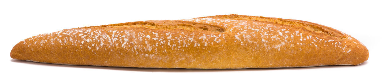 Close-up of bread against white background