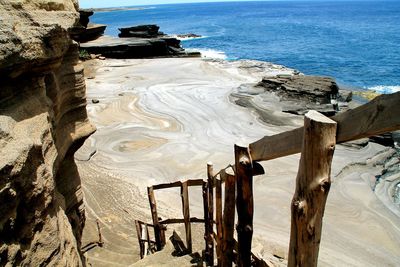 High angle view of sea against sky