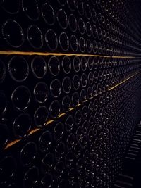 Full frame shot of wine bottles