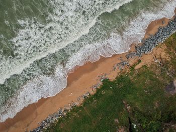 High angle view of beach