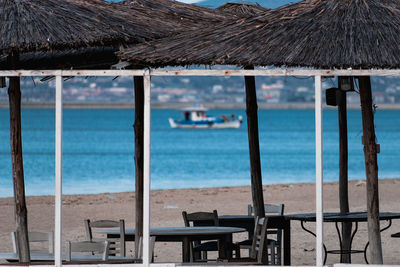 Scenic view of beach against sky