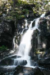 Scenic view of waterfall