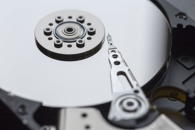 Close-up of hard drive