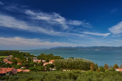 View of sea against cloudy sky