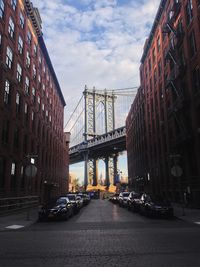 Suspension bridge against sky