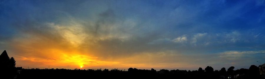 Silhouette landscape at sunset