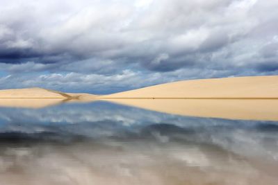 Scenic view of landscape against dramatic sky