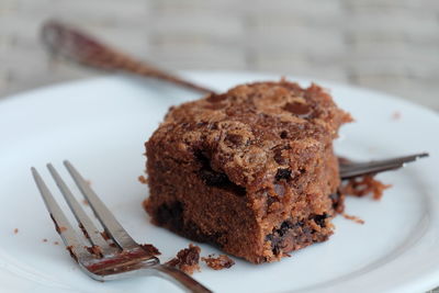 Close-up of cake in plate