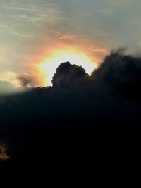 Low angle view of sky at sunset