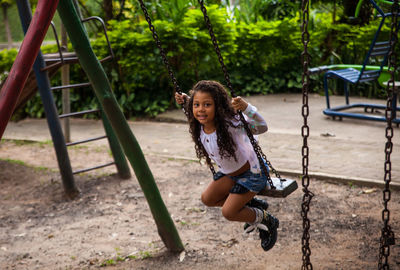 Portrait of smiling girl on playground