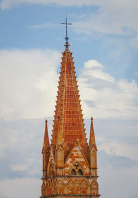 Low angle view of temple building against sky