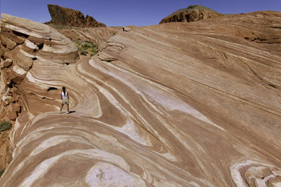 Scenic view of arid landscape - valley of fire 