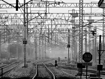 Railroad tracks in city