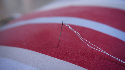 Close up of red umbrella