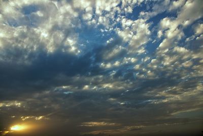 Low angle view of sky during sunset