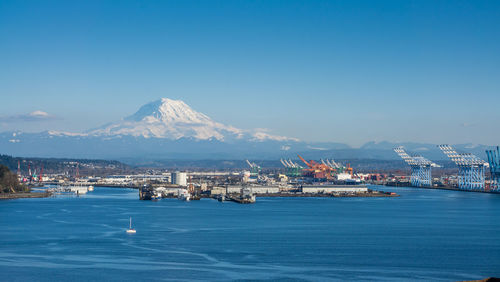 Scenic view of the port of tacoma.