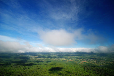 Scenic view of landscape against cloudy sky