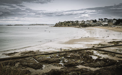 Scenic view of beach against sky