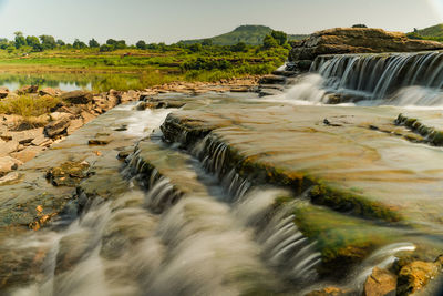 Scenic view of waterfall