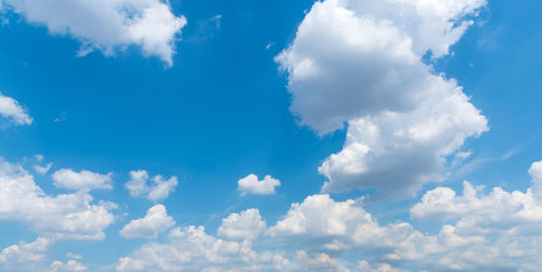 Low angle view of clouds in blue sky