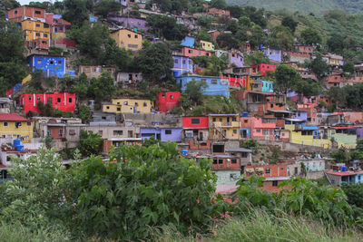 High angle view of townscape