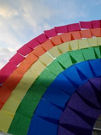 Low angle view of hot air balloon against sky