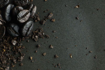 High angle view of bread on sand