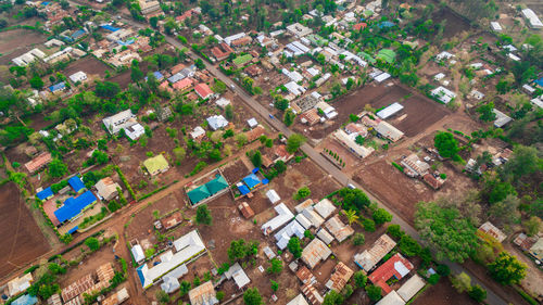 High angle view of townscape