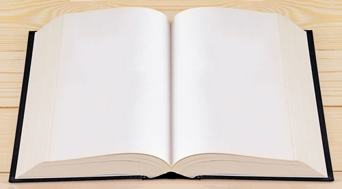 Close-up of open book on table