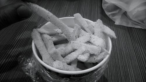 Close-up of food on table