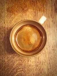 High angle view of coffee on table