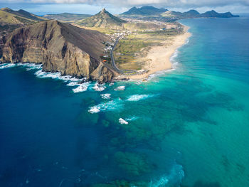 High angle view of sea against sky