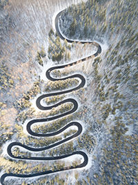 High angle view of spiral staircase