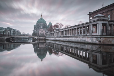 Reflection of buildings in water