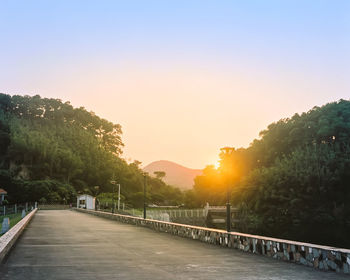 Scenic view of mountains at sunset