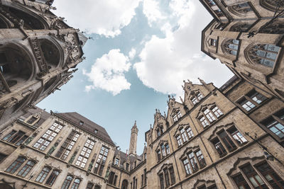 Low angle view of buildings against sky