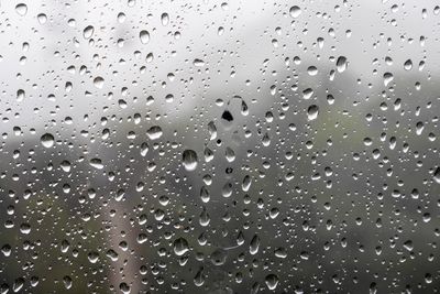 Full frame shot of water drops on window