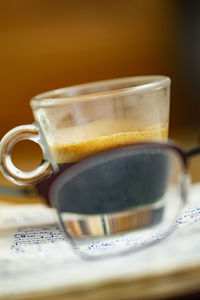 Close-up of coffee on table