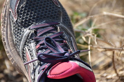 High angle view of shoe