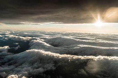 Scenic view of dramatic sky over landscape