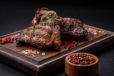 Close-up of food on table