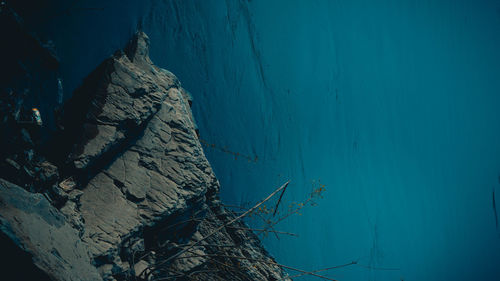 Rock formations against blue sky