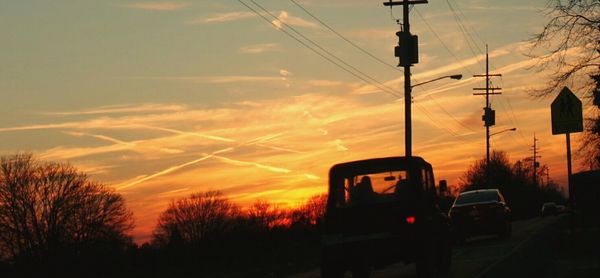 Electricity pylon at sunset