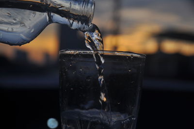 Close-up of beer glass