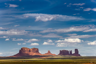 Scenic view of rock formations against sky